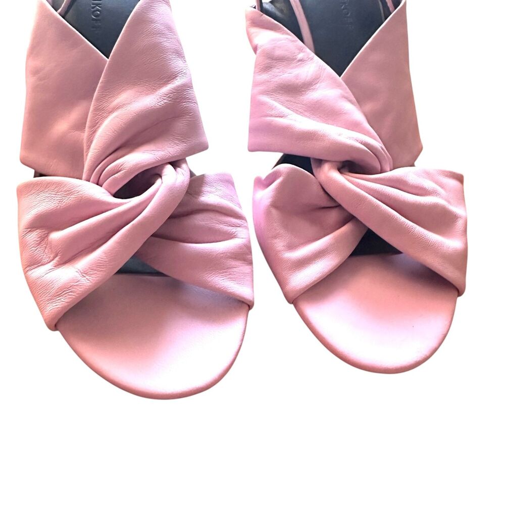 NWOT REBECCA MINKOFF Agata Leather Knot Slingback Sandals Pink Sz 9 - Picture 5 of 6